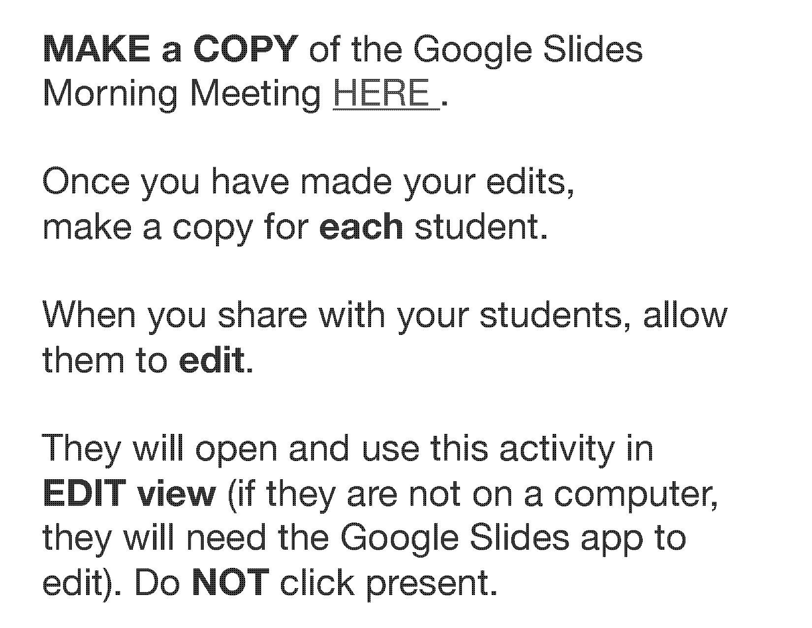 morning meeting template google slides