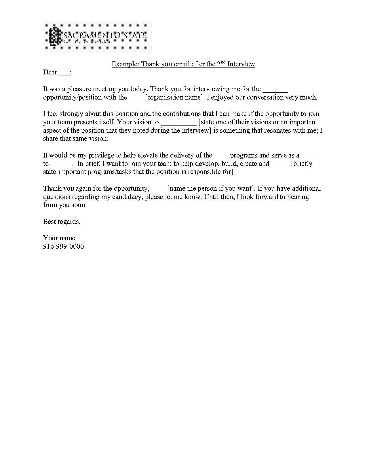 thank you letter to hr after interview