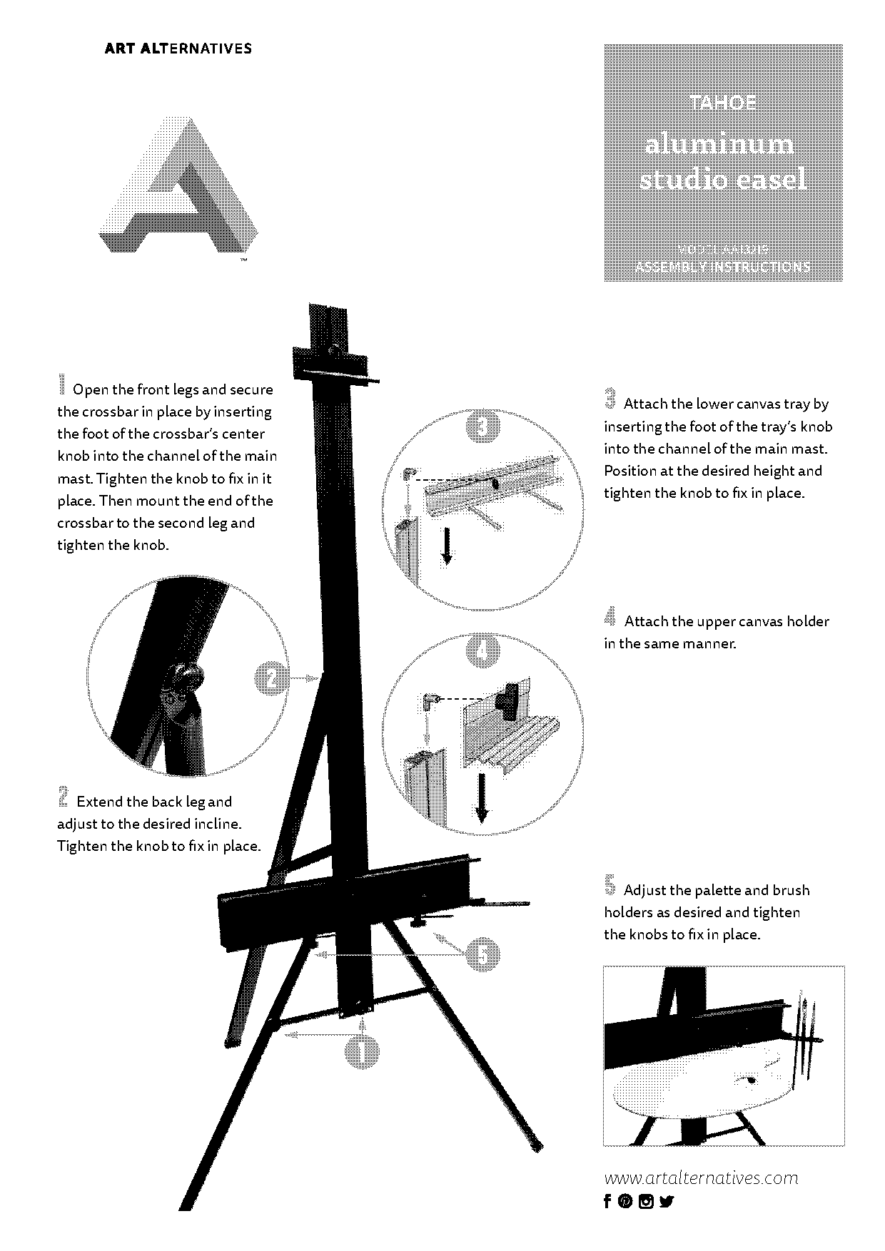 soho aluminum studio easel assembly instructions