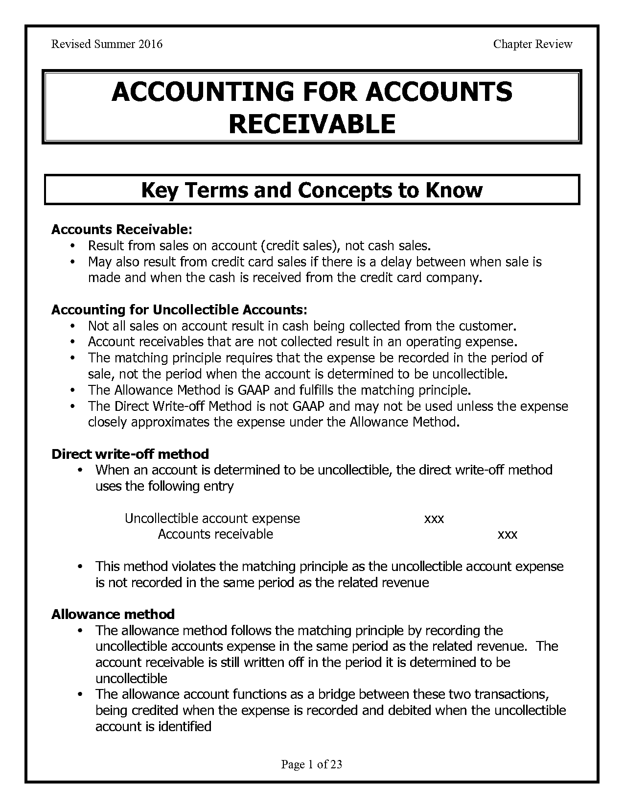 net realizable value of accounts receivable after adjustment