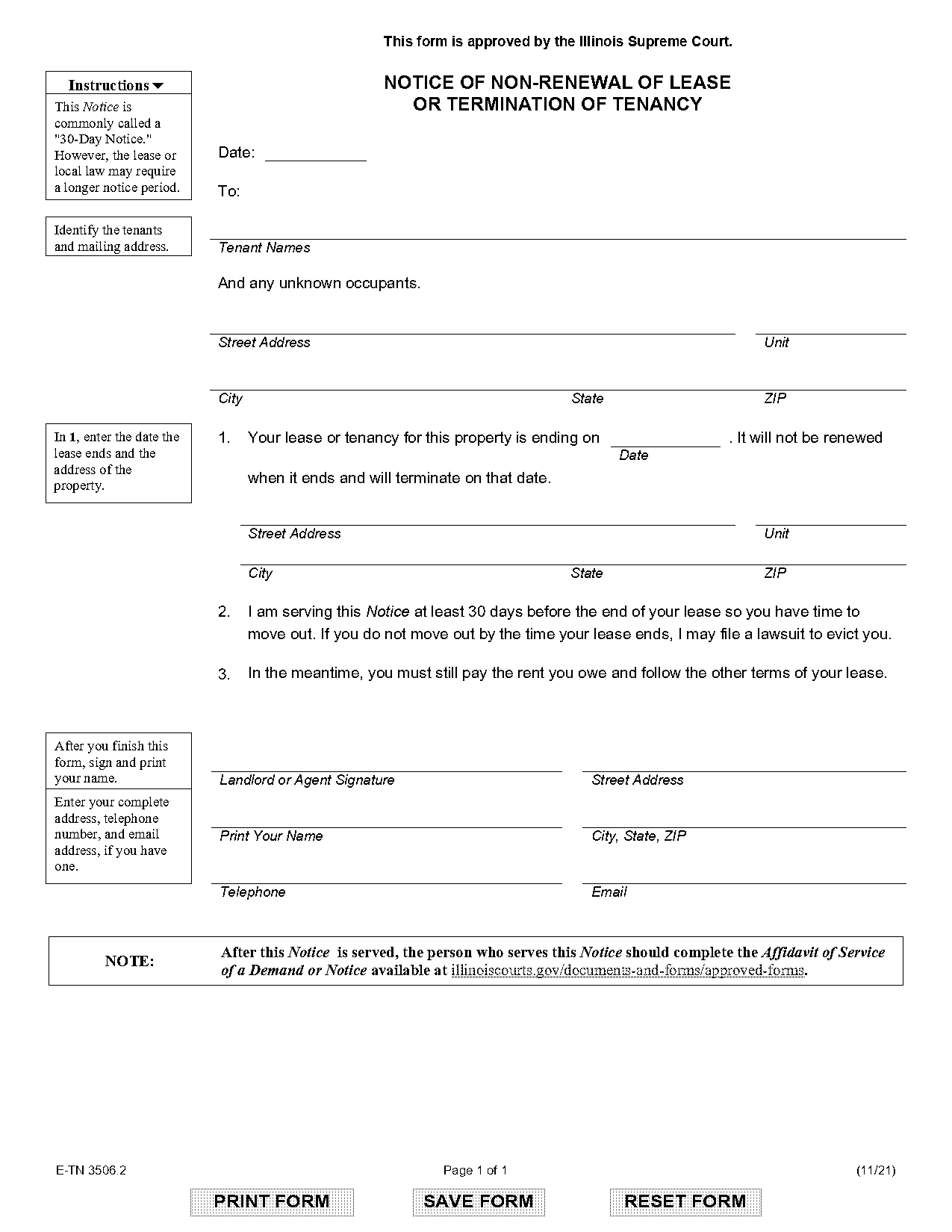 notice of intent to terminate tenancy letter sample