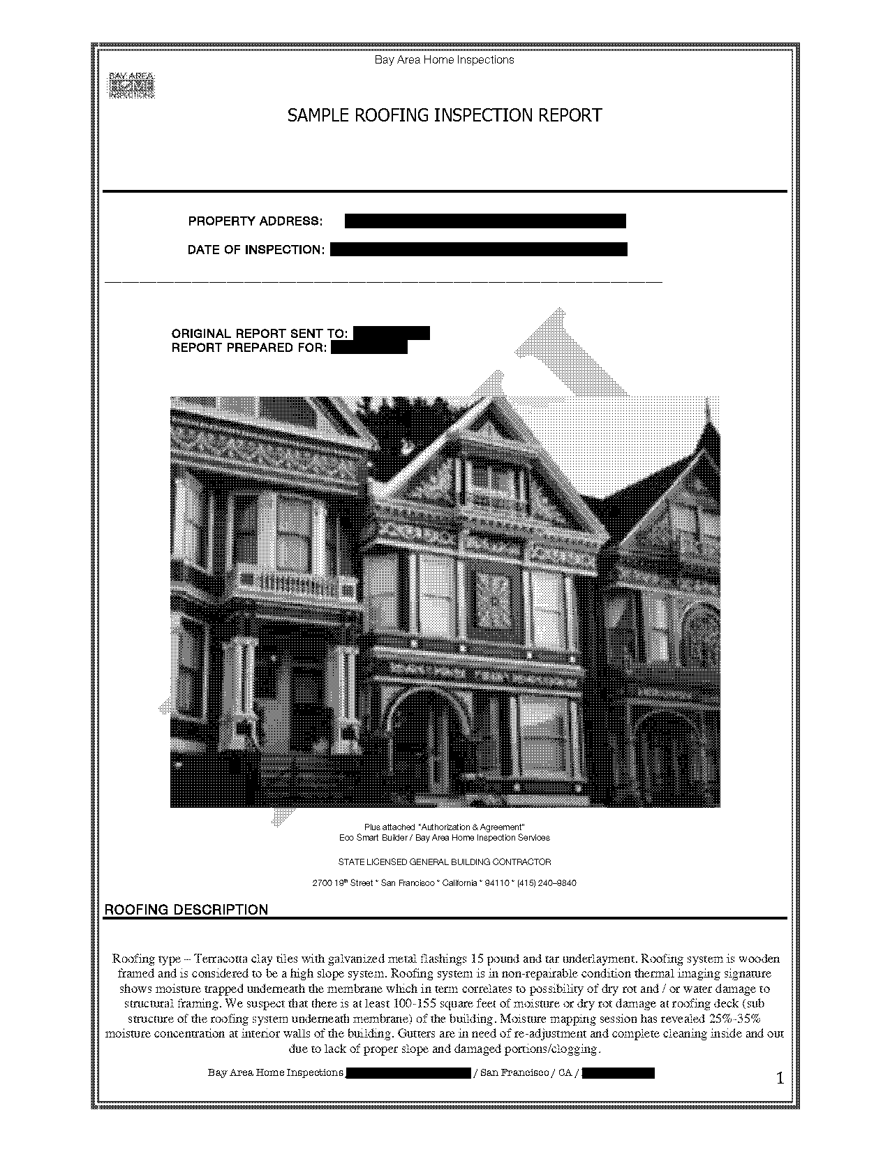 roof condition report sample