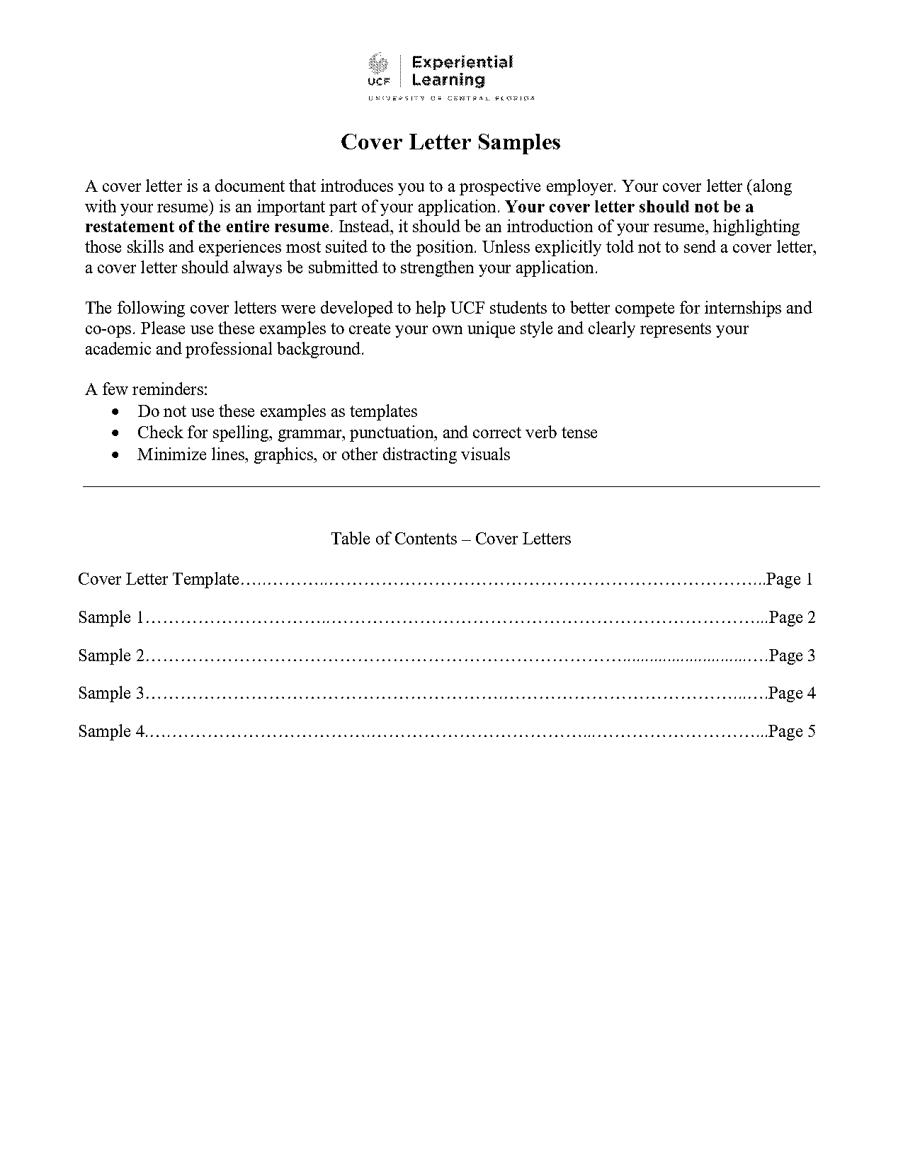 generic resume cover letter sample