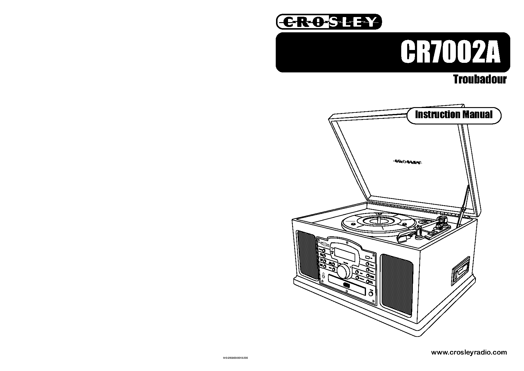 crosley record player specs