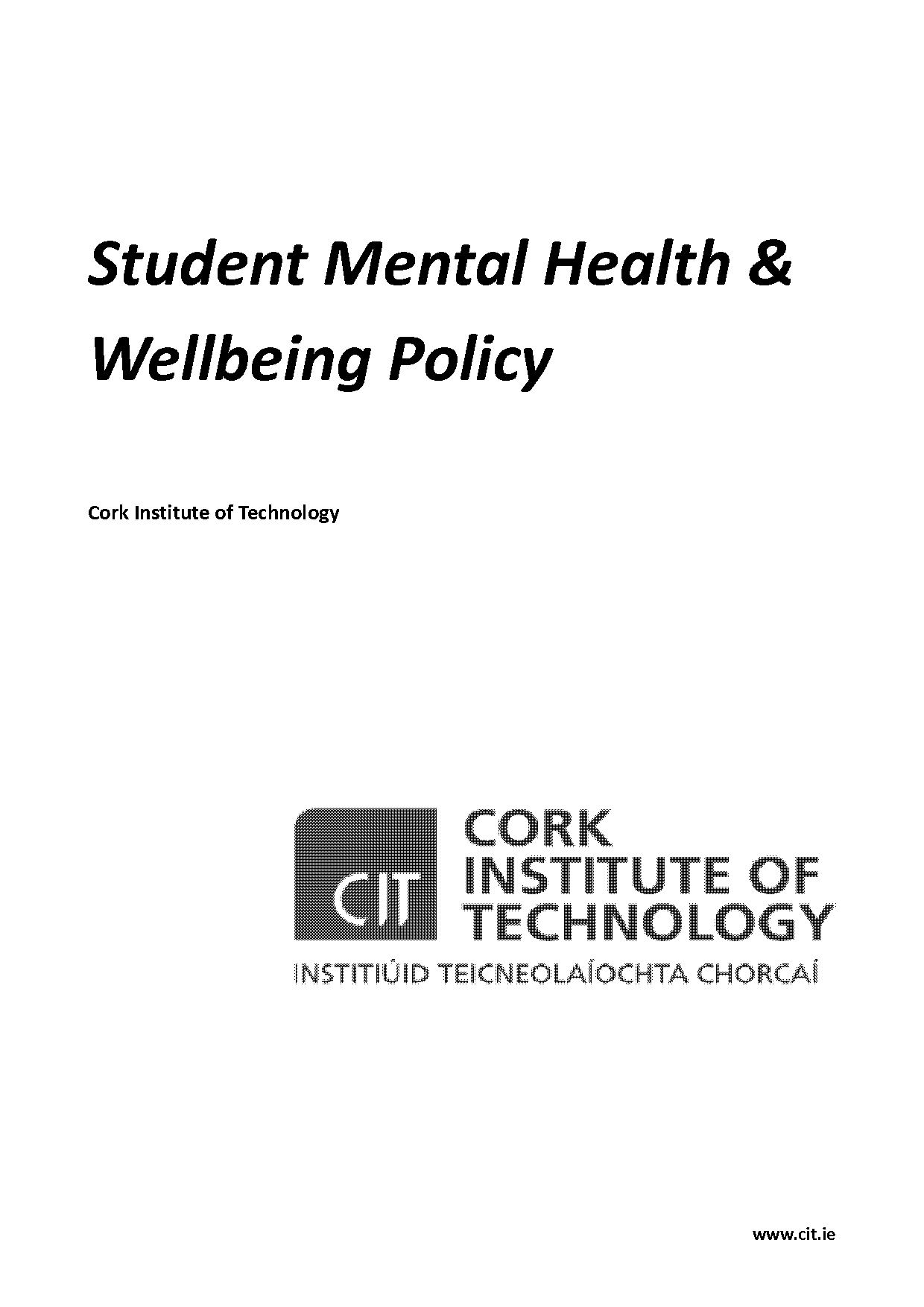 mental health and wellbeing policy