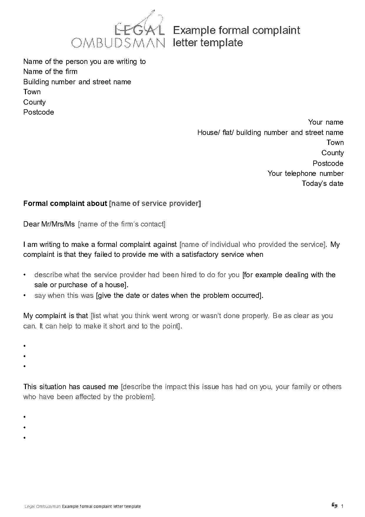 reply complaint letter example