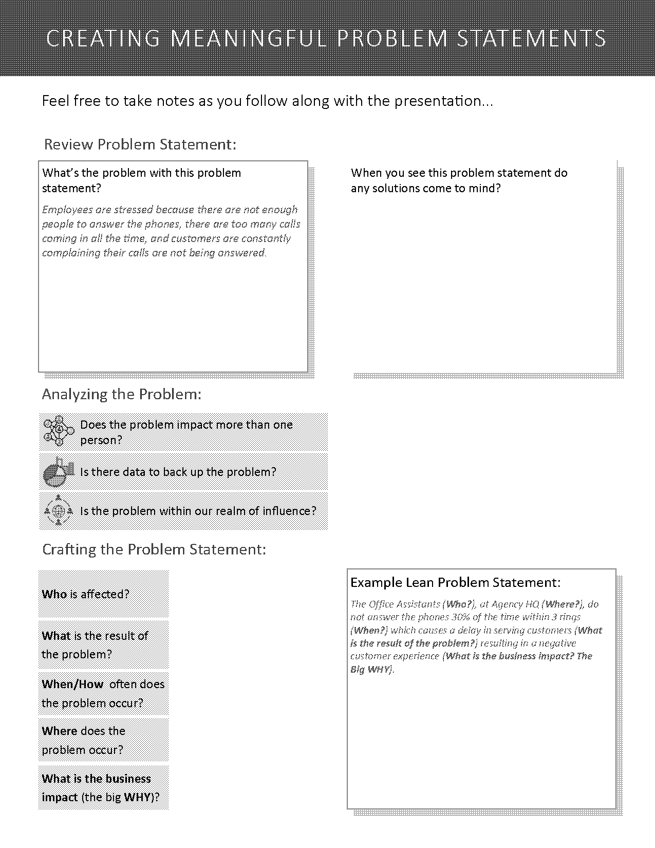 how to do problem statement