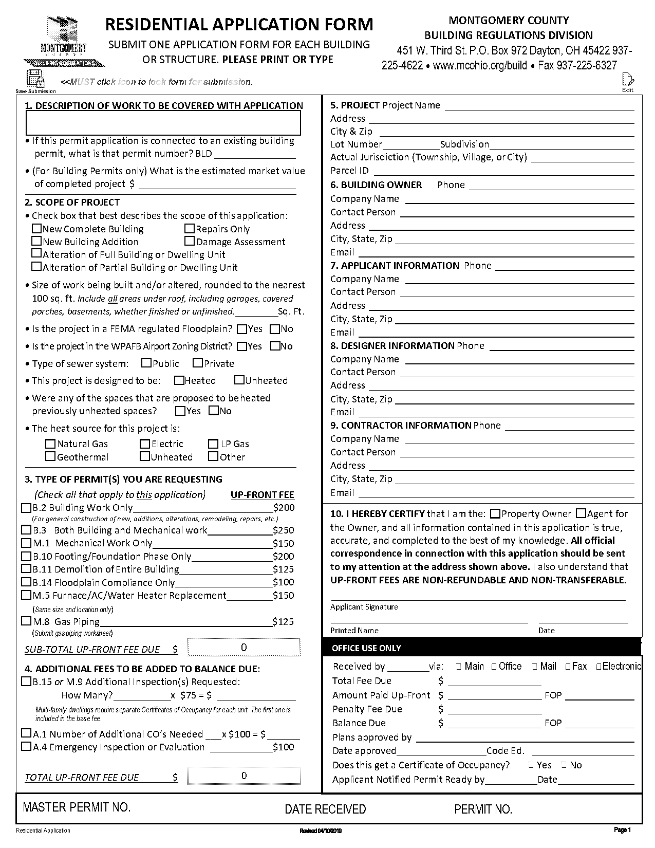 montgomery county ohio residential application form