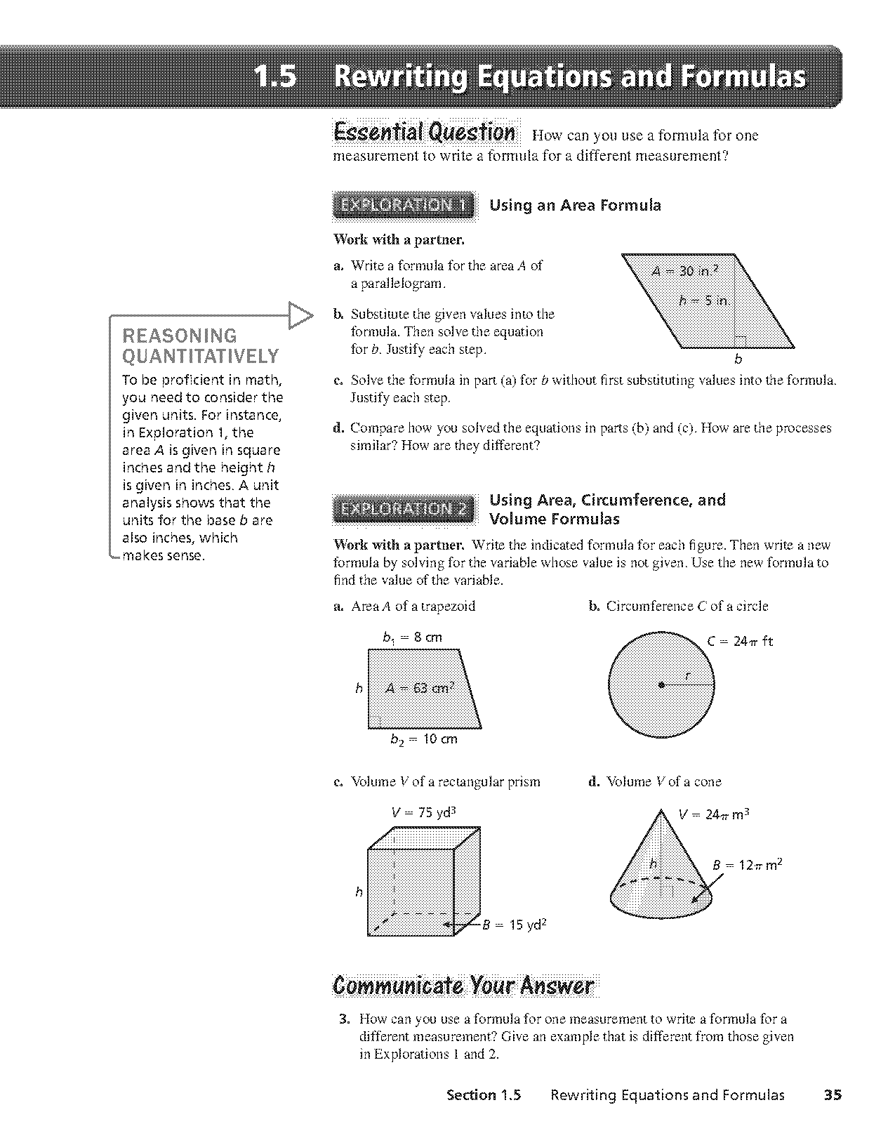 rewriting equations and formulas worksheet