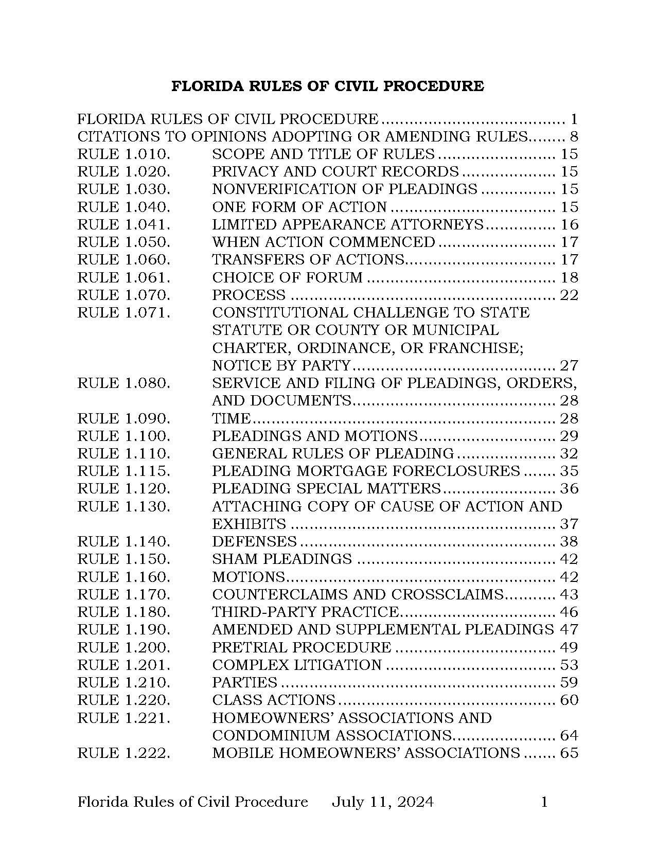 notice time periods florida production