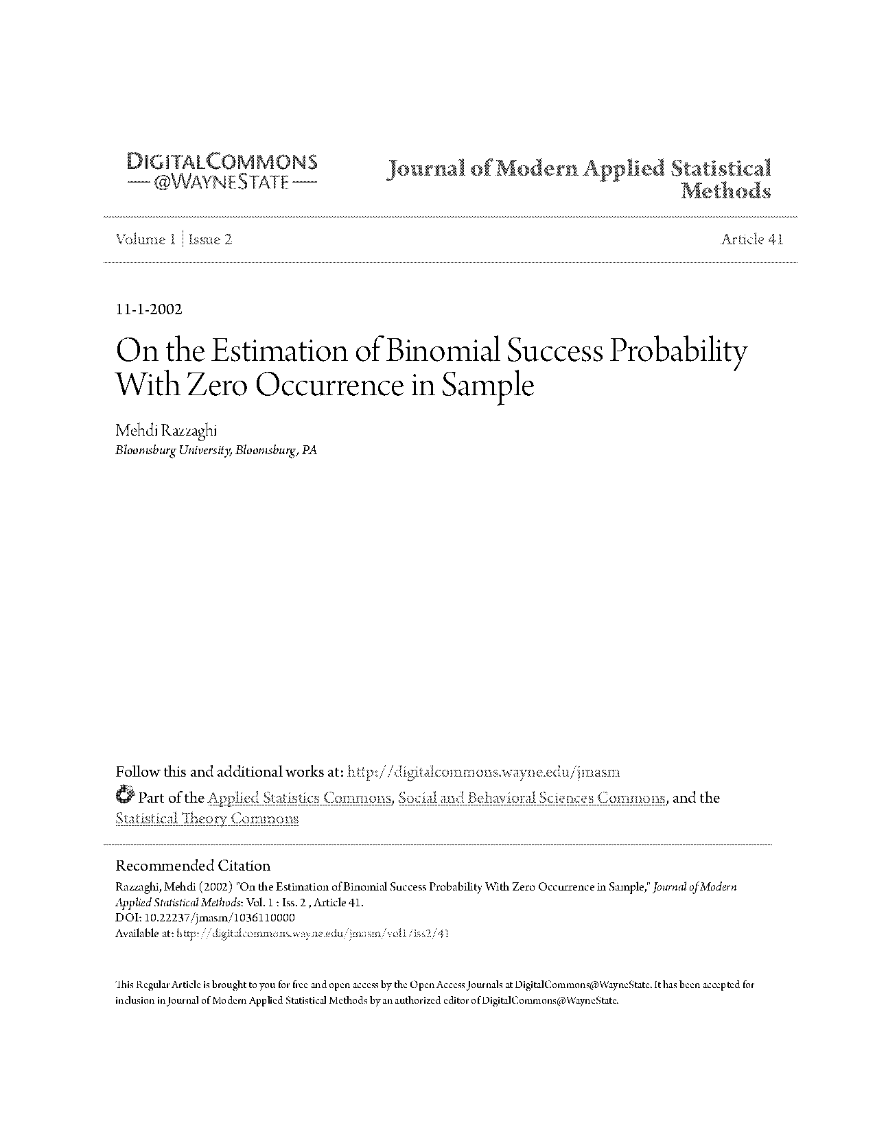 probablity of an event given sample size