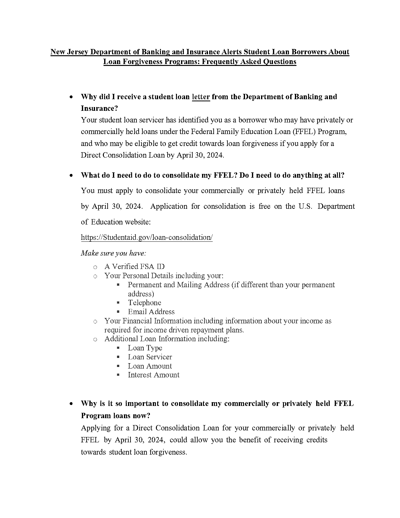 ffel consolidation loan vs direct consolidation loan