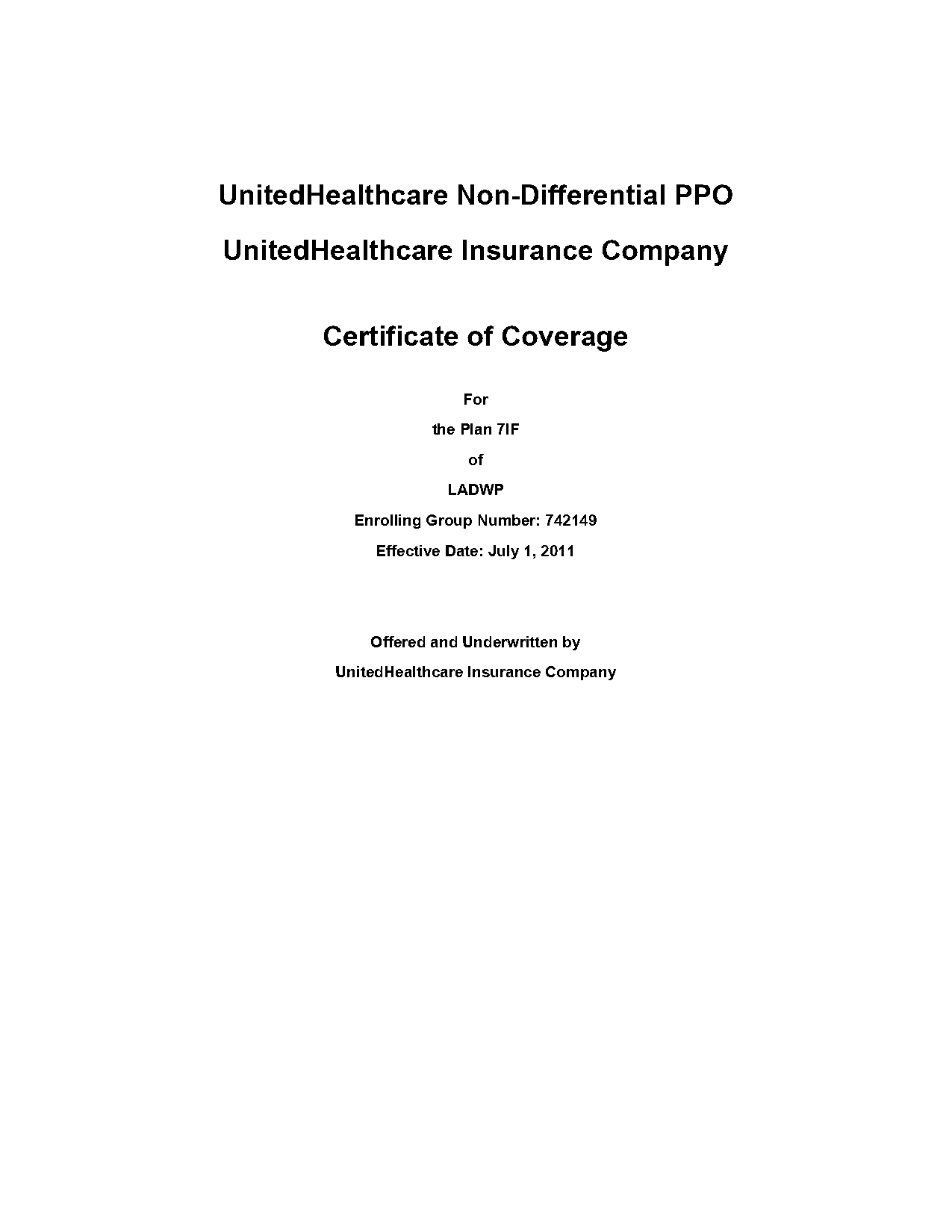 unitedhealthcare request certificate of coverage