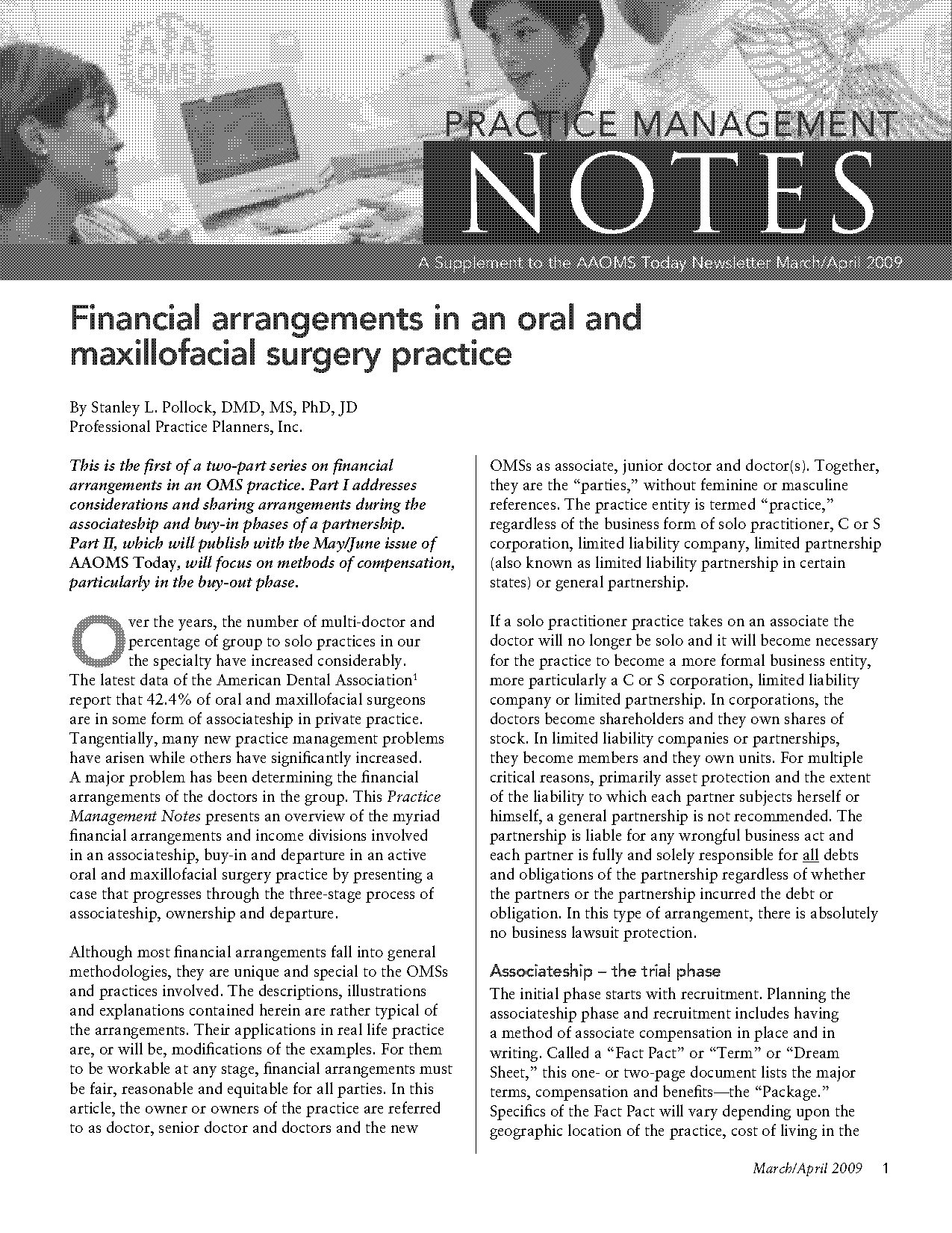 surgeon practice cash flow statement