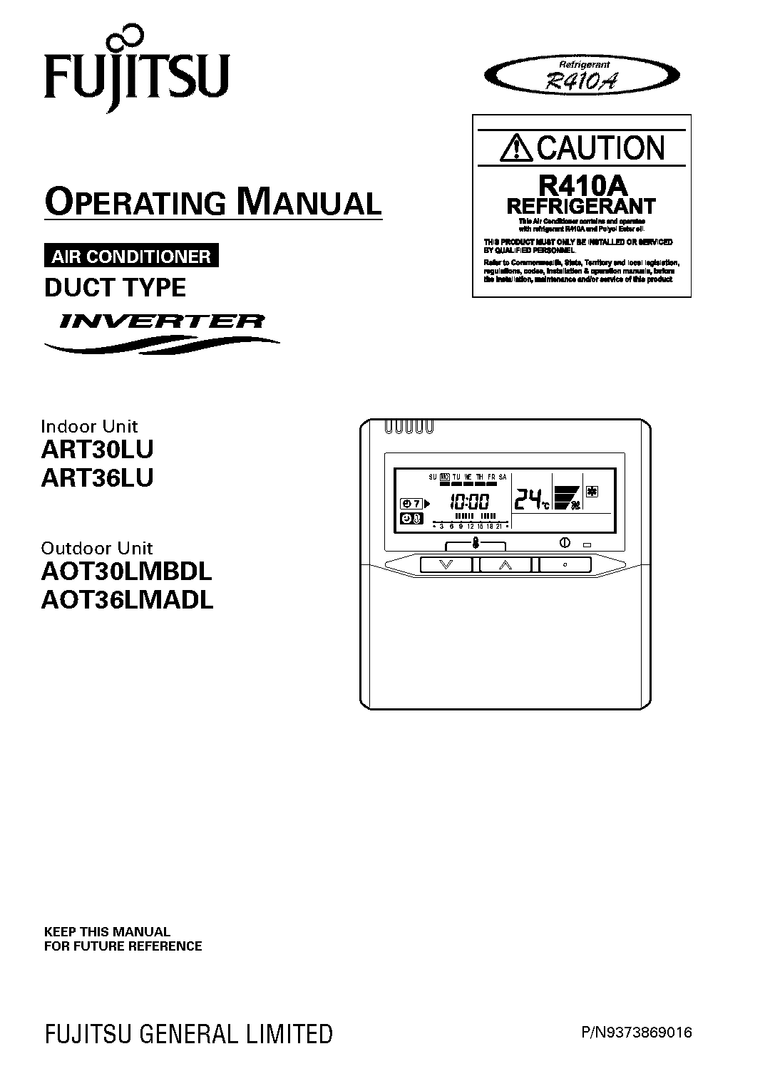 fujitsu ducted reverse cycle air conditioner manual