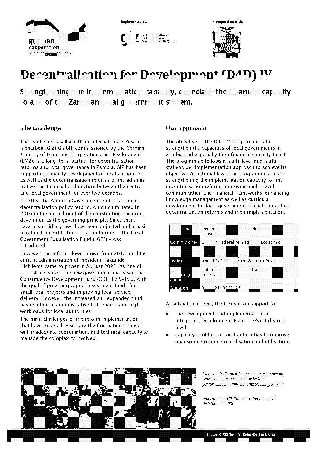 decentralisation policy in zambia pdf