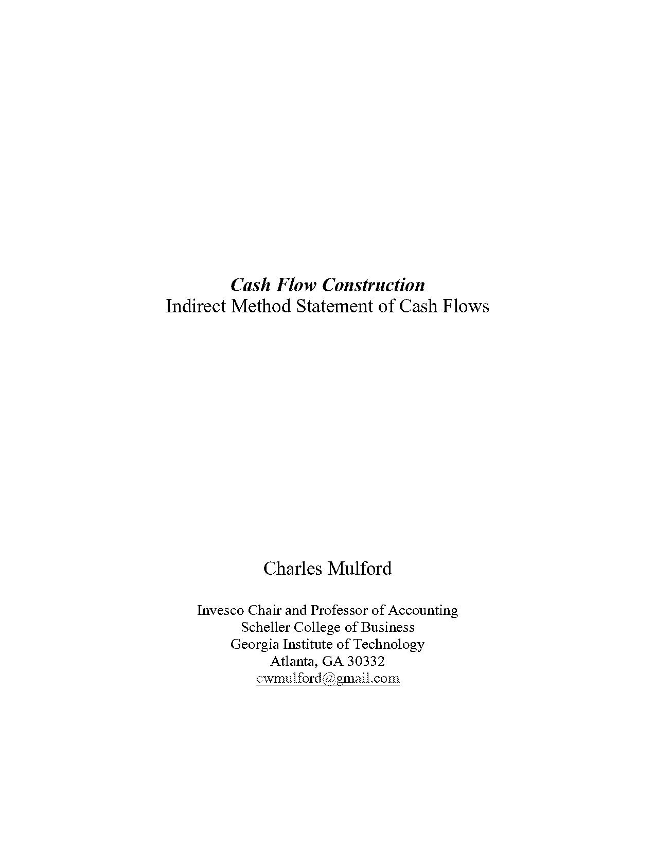 indirect cash flow statement adjustments