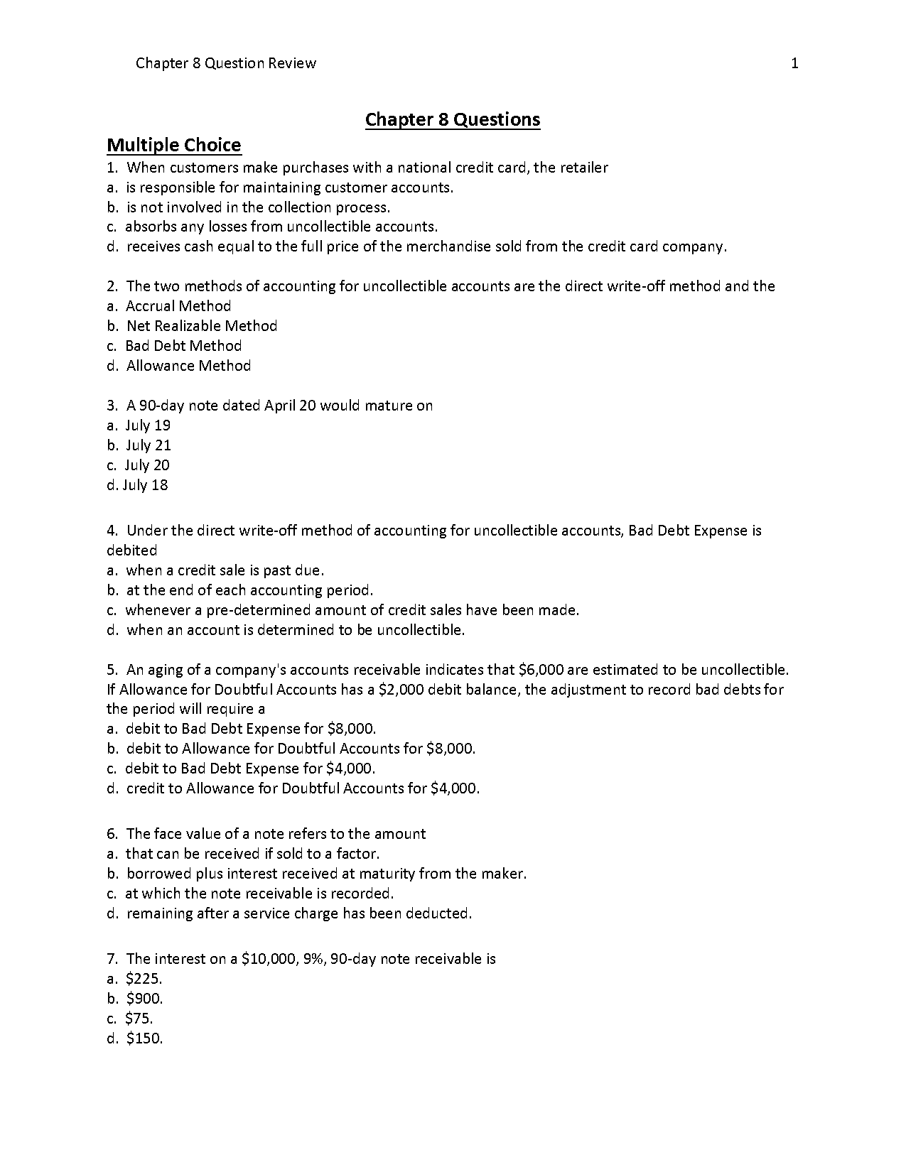 net realizable value of accounts receivable after adjustment