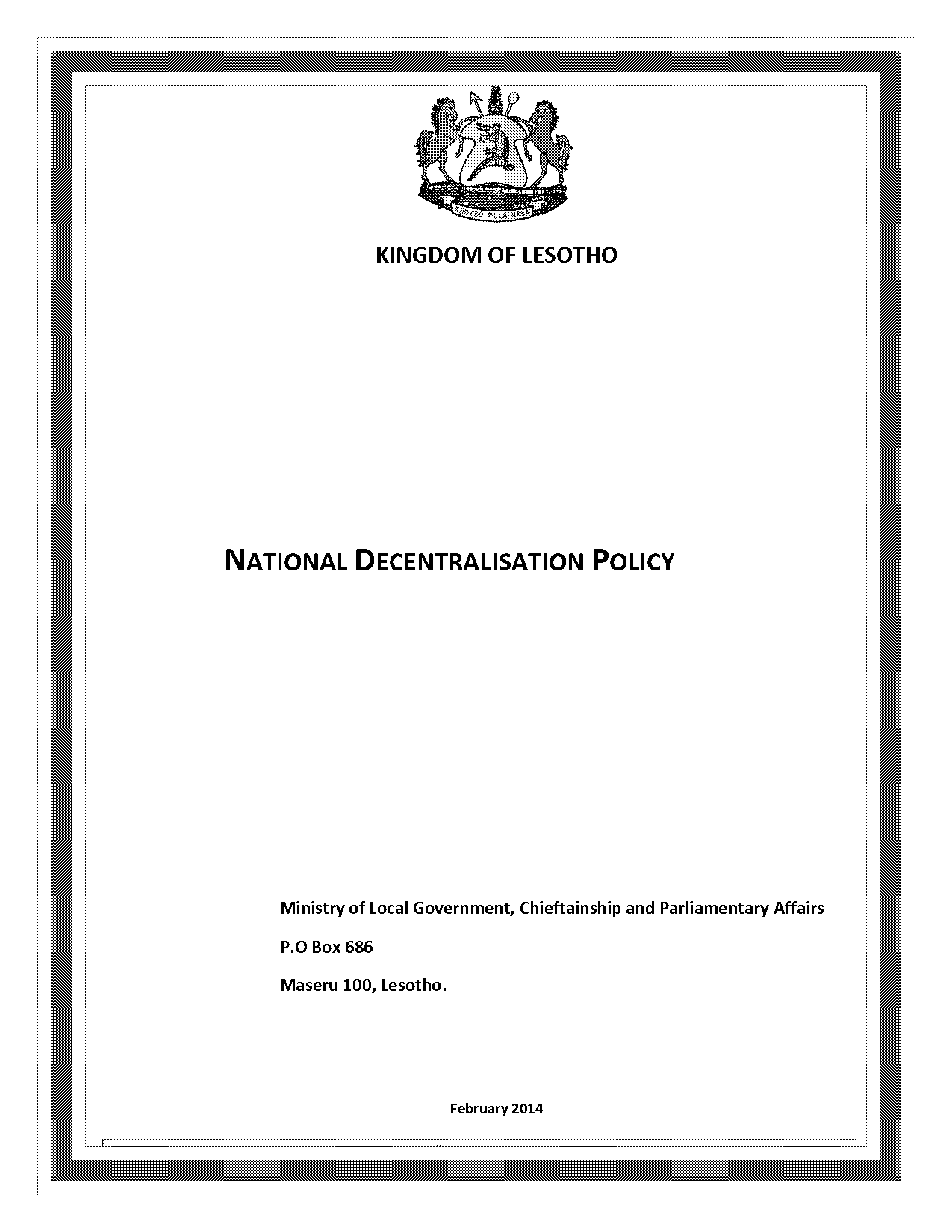 decentralisation policy in zambia pdf